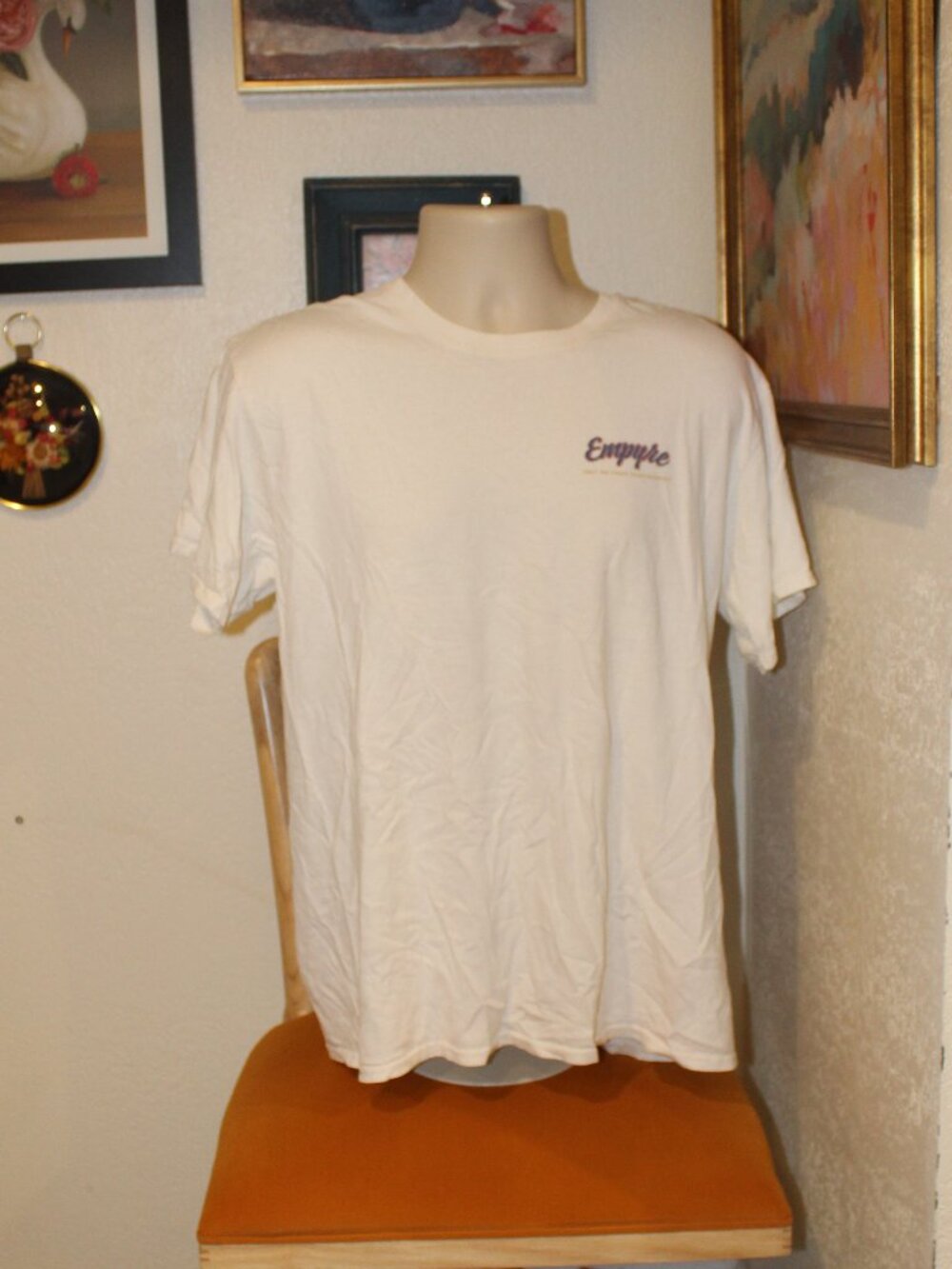 Empyre Street Style Graphic T-Shirt White Large Skate Y2K Style